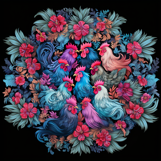 Lots of Pretty Roosters - Charity Scarf